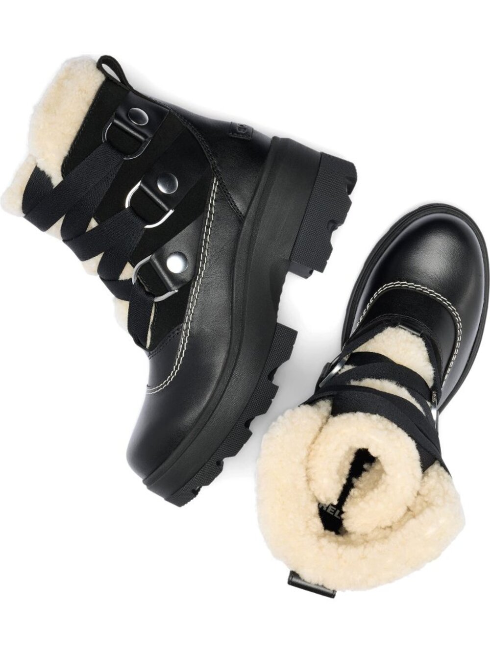 SOREL Joan FRWD Cozy Genuine Shearling Trim Waterproof Boot Size 7 NWT